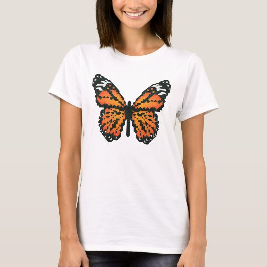 T-shirt Papillon monarque en polygone (Devant)