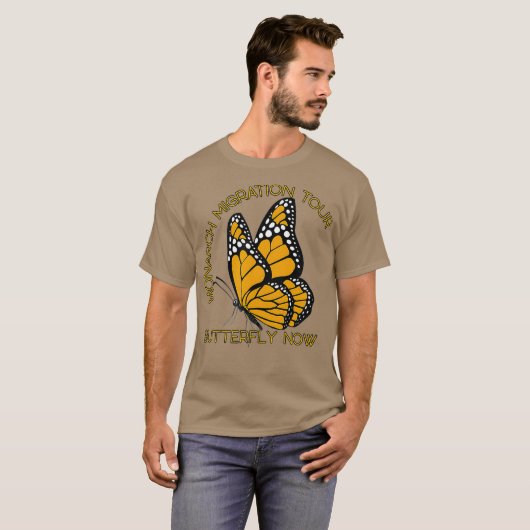 T-shirt Papillon Monarque mignon Dit Migration Monarque (Devant entier)