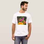 T-shirt Papillon Monarque sur chemise marigold rose pour e (Devant entier)