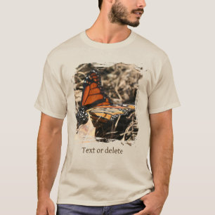 T-shirt Papillon Monarque Sur Feuille Personnalisé Nature