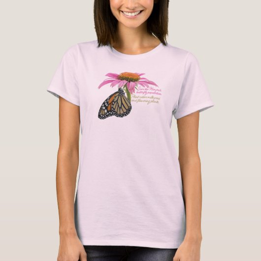 T-shirt Papillon monarque, sur fleur (Devant)