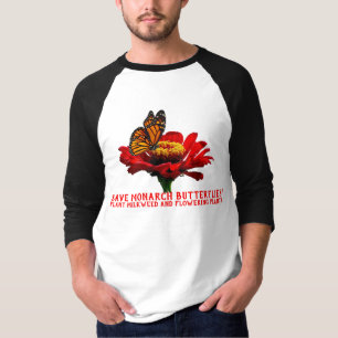 T-shirt Papillon monarque sur fleur