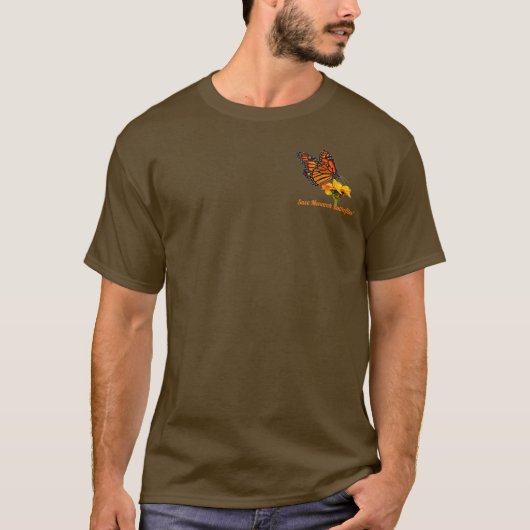T-shirt Papillon monarque sur une zinnia (Devant)