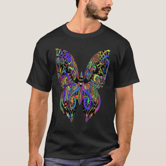 T-shirt Papillon Multicolor de couleur mignonne (Devant)