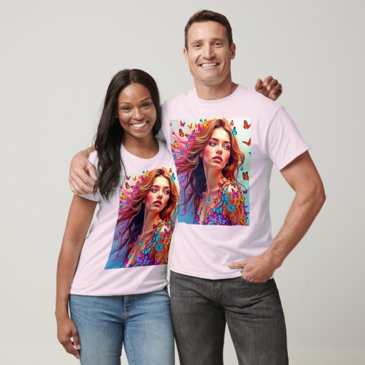 T-shirt Papillon Muse Portrait Art (Unisexe)