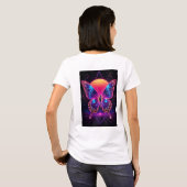T-shirt Papillon Néon Synthwave Art Sunset (Dos entier)