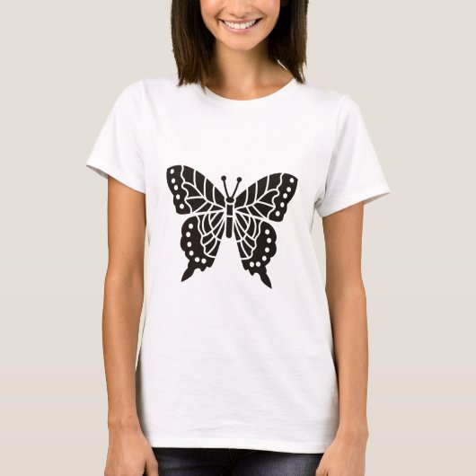 T-shirt Papillon noir et blanc (Devant)