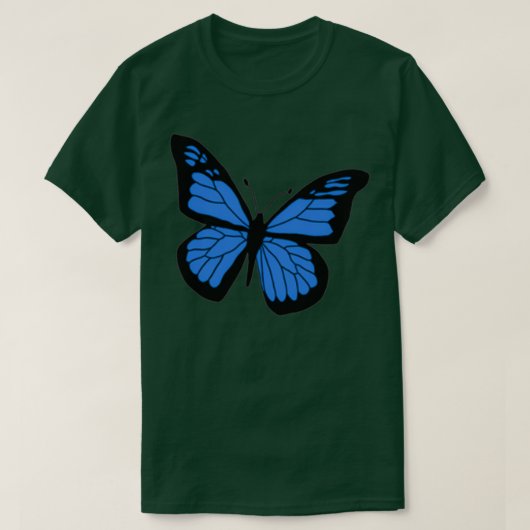 T-shirt papillon noir et bleu 2 (Design devant)
