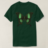 T-shirt Papillon noir et vert (Design devant)