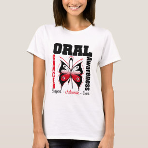 T-shirt Papillon oral de conscience de Cancer
