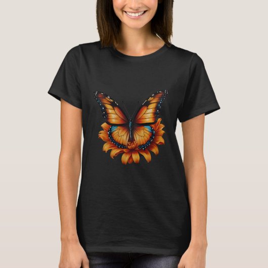 T-shirt Papillon orange (Devant)