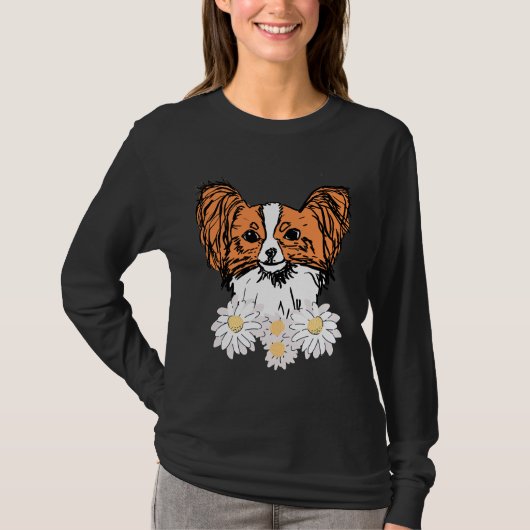 T-shirt Papillon Orange Aux Fleurs (Devant)