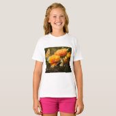 T-shirt Papillon orange et fleurs (Devant entier)