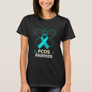 T-shirt Papillon Pcos Turquoise Ruban Polykystique Oveur S