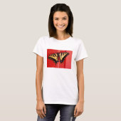 T-shirt papillon peu commun de machaon d'arrière - plan (Devant entier)