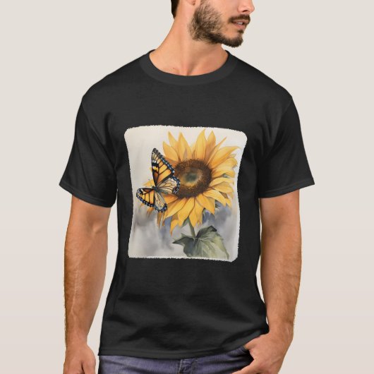 T-shirt Papillon Reposant Sur Un Papillon De Jardin (Devant)