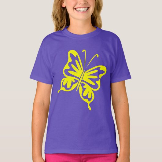 T-shirt Papillon rétro - Jaune (Devant)