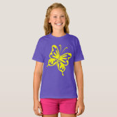 T-shirt Papillon rétro - Jaune (Devant entier)