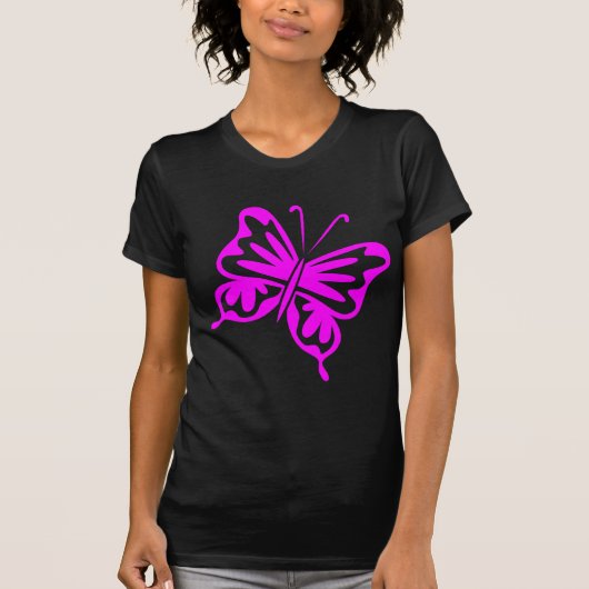 T-shirt Papillon rétro - Magenta (Devant)