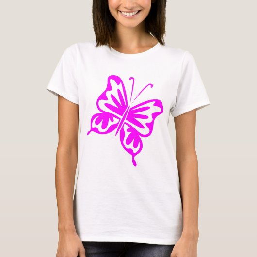 T-shirt Papillon rétro - Magenta (Devant)