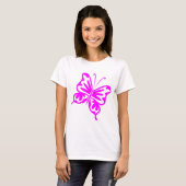 T-shirt Papillon rétro - Magenta (Devant entier)