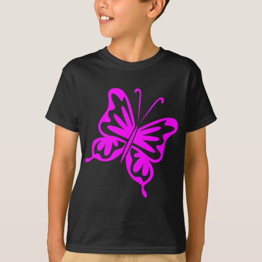 T-shirt Papillon rétro - Magenta (Devant)