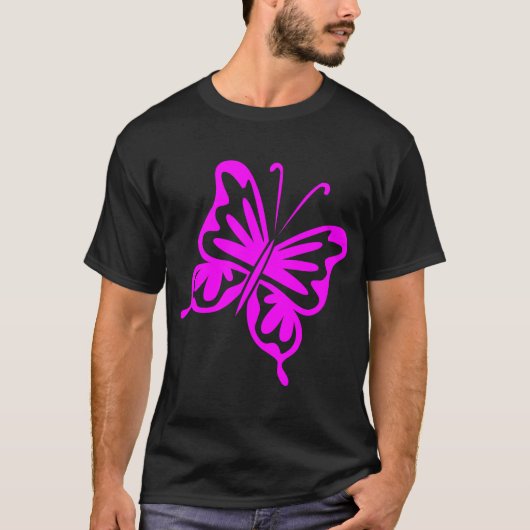 T-shirt Papillon rétro - Magenta (Devant)