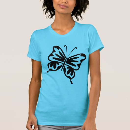 T-shirt Papillon rétro - Noir (Devant)