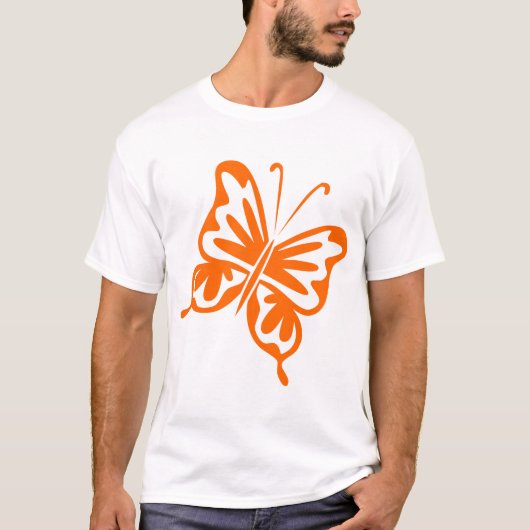 T-shirt Papillon rétro - Orange (Devant)