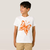 T-shirt Papillon rétro - Orange (Devant entier)