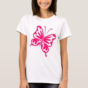 T-shirt Papillon rétro - Rouge néon