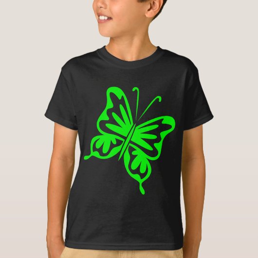 T-shirt Papillon rétro - Vert (Devant)