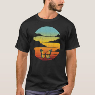 T-shirt Papillon Retro Vintage les années 70 Sunset Monarc