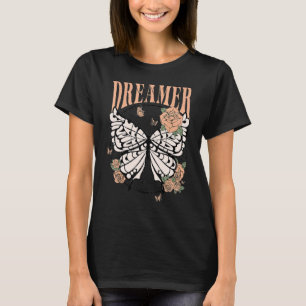 T-shirt Papillon rêveur de style rétro vintage 80's 90's