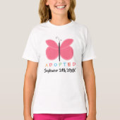 T-shirt Papillon rose adopté - chemise faite sur commande (Devant)