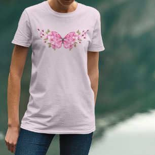 T-shirt Papillon rose avec Sakura