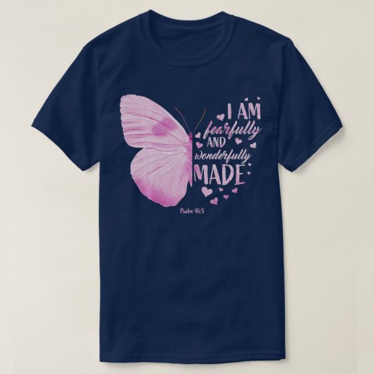 T-shirt Papillon rose Bible chrétienne Verse Dit Reliant (Design devant)