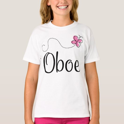 T-shirt Papillon rose Cute Oboe (Devant)