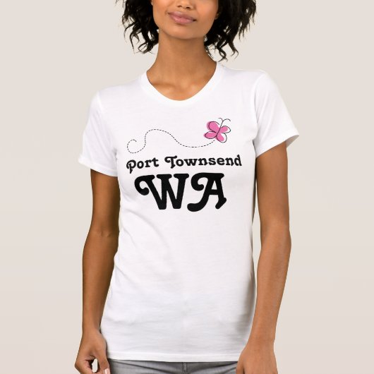 T-shirt Papillon rose de Townsend Washington de port (Devant)