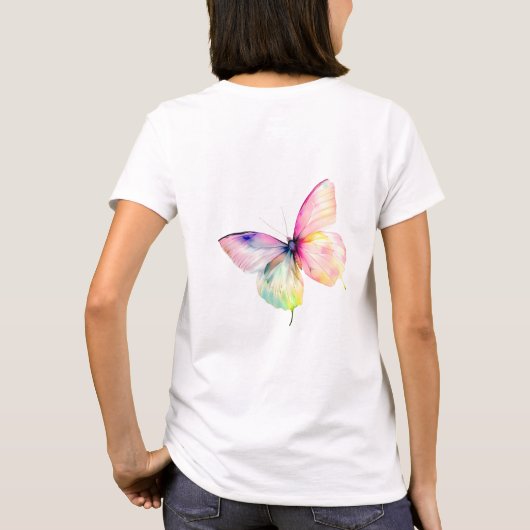 T-shirt Papillon rose délicat dans les couleurs pastel arc (Dos)