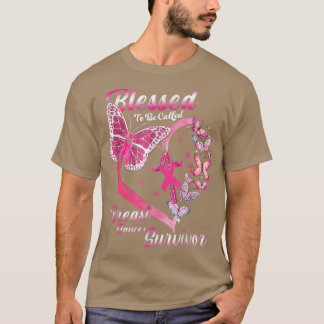 T-shirt Papillon rose Heureux D'Être Appelé Cancer Du Sein