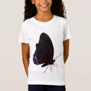 T-shirt papillon rose, violet et noire pour filles