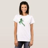 T-Shirt Papillon Ruban de Sensibilisation Vert Cla (Devant entier)