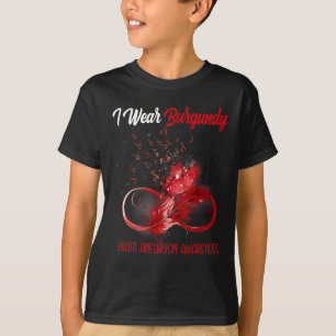 T-shirt Papillon Ruban Plume Cerveau Aneurie Sensibilisati