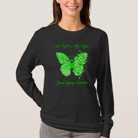 T-shirt Papillon Sa lutte est ma lutte Brain Injury Aware (Devant)