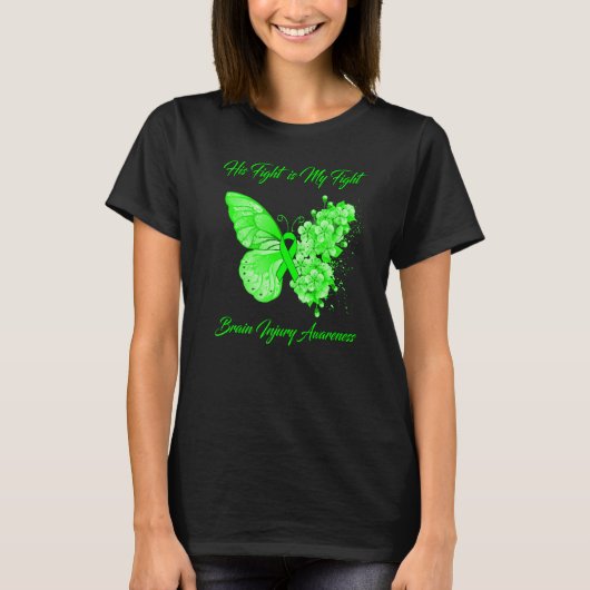 T-shirt Papillon Sa lutte est ma lutte Brain Injury Aware (Devant)