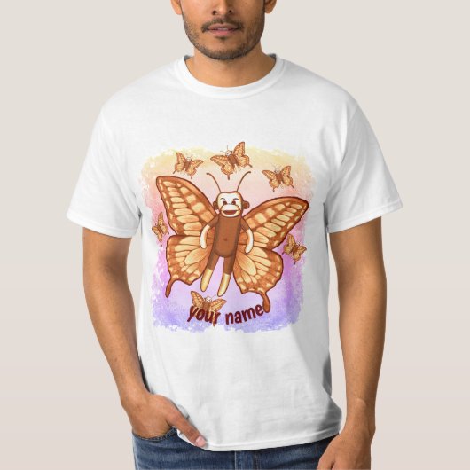 T-Shirt Papillon Singe de Chaussette (Devant)