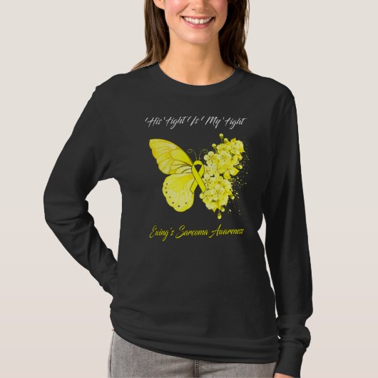 T-shirt Papillon Son combat est ma lutte Ewing Sarcoma Aw (Devant)