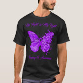 T-shirt Papillon Son combat est ma lutte Trisomie 18 (Devant)