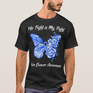T-shirt Papillon Son combat est mon combat Colon Cancer Aw
